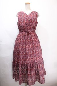 axes femme / オリエンタルフラワー柄ワンピース F 赤 Y-24-11-30-113-AX-OP-SZ-ZI