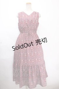 axes femme / オリエンタルフラワー柄ワンピース F 赤 Y-24-11-30-113-AX-OP-SZ-ZI