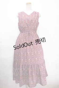 画像1: axes femme / オリエンタルフラワー柄ワンピース F 赤 Y-24-11-30-113-AX-OP-SZ-ZI