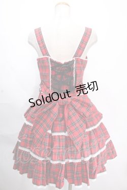 画像2: Angelic Pretty / Fancyタータンチェックジャンパースカート  アカ Y-24-11-30-115-AP-OP-SZ-ZY