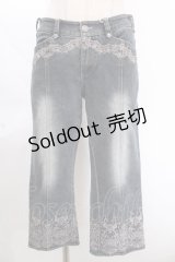 OZZ ANGELO / 刺繍七分丈デニムパンツ   Y-24-11-30-153-OO-PA-SZ-ZS