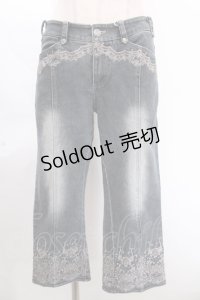 OZZ ANGELO / 刺繍七分丈デニムパンツ   Y-24-11-30-153-OO-PA-SZ-ZS