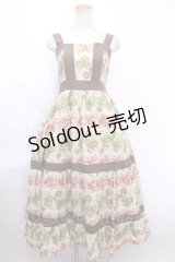 axes femme NOSTALGIE / 配色シルエット花柄ジャンスカ F イエロー Y-24-11-30-195-AX-OP-SZ-ZI