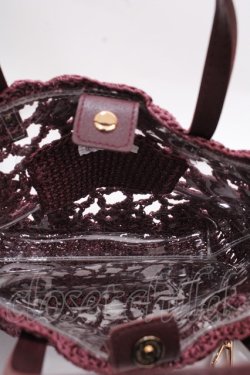 画像3: axes femme / クロシェ風2WAYミニバッグ  ワイン Y-24-11-30-024-AX-BG-SZ-ZT-K010