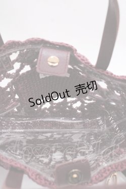 画像3: axes femme / クロシェ風2WAYミニバッグ  ワイン Y-24-11-30-024-AX-BG-SZ-ZT-K010