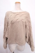 axes femme / かぎ編みニット M ベージュ Y-24-12-05-067-AX-TO-SZ-ZT283