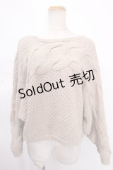 axes femme / かぎ編みニット M ベージュ Y-24-12-05-067-AX-TO-SZ-ZT283