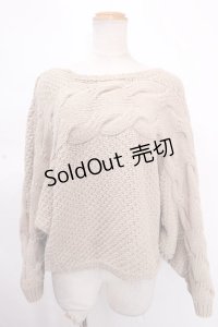 axes femme / かぎ編みニット M ベージュ Y-24-12-05-067-AX-TO-SZ-ZT283