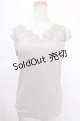 axes femme / 繊細レースタンク M グレー Y-24-12-05-069-AX-TO-SZ-ZI