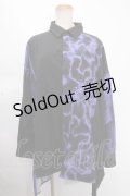 REFLEM / 切換えワイドシャツ/オーバーサイズシャツ F ブラック×パープル Y-24-12-05-092-PU-TS-SZ-ZY