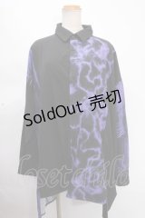 REFLEM / 切換えワイドシャツ/オーバーサイズシャツ F ブラック×パープル Y-24-12-05-092-PU-TS-SZ-ZY
