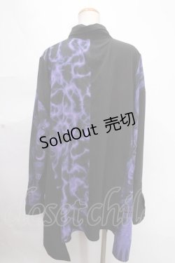画像2: REFLEM / 切換えワイドシャツ/オーバーサイズシャツ F ブラック×パープル Y-24-12-05-092-PU-TS-SZ-ZY