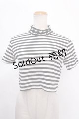 REFLEM / ハイネッククロップドTシャツ F ブラック×ホワイト Y-24-12-05-093-PU-TO-SZ-ZS