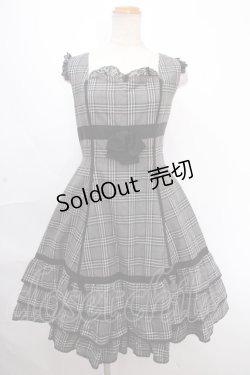 画像1: Angelic Pretty / タータンプリンセスジャンパースカート  グレー Y-24-12-05-143-AP-OP-SZ-ZY