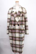 Candy Stripper / SHAGGY TARTAN CHECK CHESTER FIELDコート  白 Y-24-12-05-156-PU-CO-AS-ZT-C049