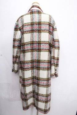 画像2: Candy Stripper / SHAGGY TARTAN CHECK CHESTER FIELDコート  白 Y-24-12-05-156-PU-CO-AS-ZT-C049
