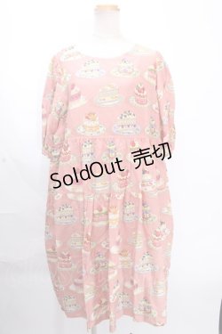 画像1: Jane Marple /Anniversary cakesフラッフィードレス M ピンク Y-24-12-09-042-JM-OP-SZ-ZI