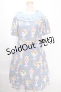 Jane Marple /Sweet & Coolフリルカラーワンピース  ブルーグレイ Y-24-12-09-053-JM-OP-SZ-ZI