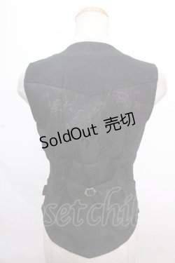 画像2: Ozz On / ストライプ×龍ジャガードサテンベスト  黒 Y-24-12-12-055-OO-TO-SZ-ZS