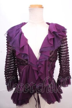 画像1: Ozz oneste / メッシュフリルボレロ  パープル Y-24-12-12-057-OO-TO-SZ-ZS