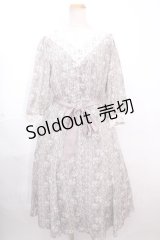 axes femme / リリー柄ワンピース M アワピンク Y-24-12-12-087-AX-OP-SZ-ZI