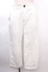 axes femme / 綿麻クロップドパンツ M 白 Y-24-12-12-110-AX-PA-SZ-OS