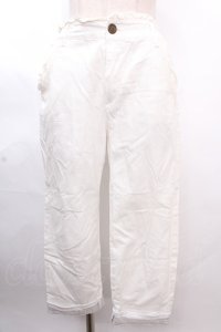 axes femme / 綿麻クロップドパンツ M 白 Y-24-12-12-110-AX-PA-SZ-OS