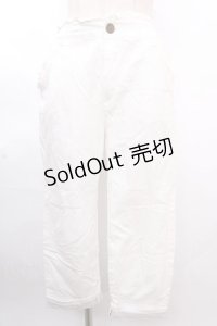 axes femme / 綿麻クロップドパンツ M 白 Y-24-12-12-110-AX-PA-SZ-ZI