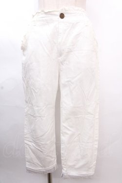 画像1: axes femme / 綿麻クロップドパンツ M 白 Y-24-12-12-110-AX-PA-SZ-OS