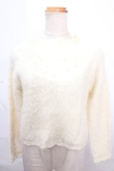 axes femme / レース切り替えニット M キナリ Y-24-12-12-014-AX-TO-SZ-ZT347