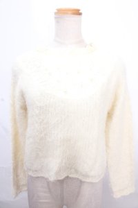 axes femme / レース切り替えニット M キナリ Y-24-12-12-014-AX-TO-SZ-ZT347