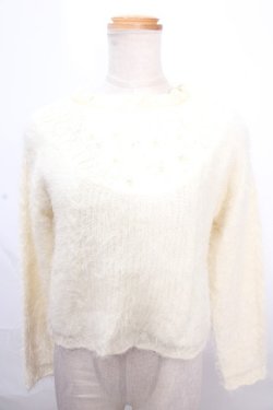 画像1: axes femme / レース切り替えニット M キナリ Y-24-12-12-014-AX-TO-SZ-ZT347
