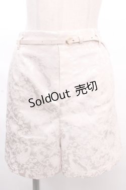 画像1: one after another NICE CLAUP / ベルト付きシンプルショートパンツ F アイボリー Y-24-12-12-135-LO-PA-SZ-ZY
