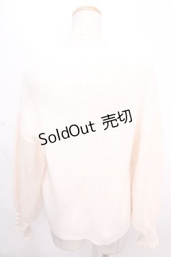 画像2: axes femme / ネックレス付ボリューム袖ニットプルオーバー  キナリ Y-24-12-12-015-AX-TO-SZ-ZI