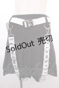 REFLEM / Dカンロゴテープサスペンダー付きプリーツスカート M ブラック Y-24-12-12-141-PU-SK-SZ-ZS