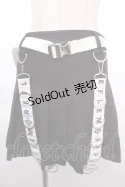 画像1: REFLEM / Dカンロゴテープサスペンダー付きプリーツスカート M ブラック Y-24-12-12-141-PU-SK-SZ-ZS