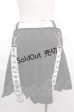 画像2: REFLEM / Dカンロゴテープサスペンダー付きプリーツスカート M ブラック Y-24-12-12-141-PU-SK-SZ-ZS