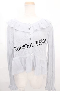 画像1: axes femme kawaii / プチローズニットカーデ M サックス Y-24-12-12-033-AX-TO-SZ-OS
