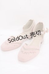 axes femme / 刺繍入りセパレートパンプス M ピンク Y-24-12-13-064-AX-SH-SZ-ZY