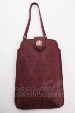 画像1: axes femme / 蝶柄スマートフォンポーチ  ワイン Y-24-12-15-084-AX-ZA-AS-ZT-K015