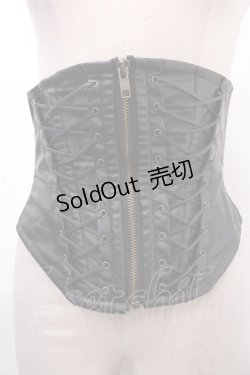 画像1: Na+H / BONEコルセット(ショート/合皮)  黒 Y-24-12-15-087-PU-TO-SZ-ZY