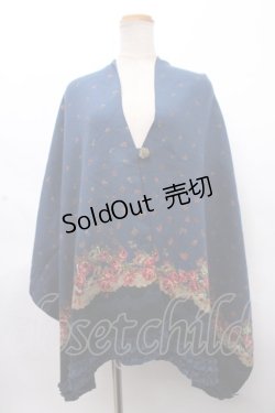 画像1: axes femme / パネル柄大判マフラー  紺 Y-24-12-15-092-AX-ZA-SZ-ZT301