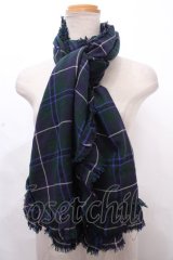 Jane Marple / タータンチェックストール  グリーン Y-24-12-15-093-JM-ZA-SZ-ZT100