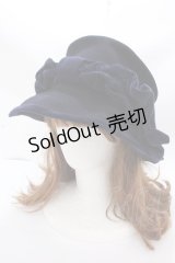 Jane Marple / 別珍リボンのシルクハット  紺 Y-24-12-15-098-JM-AC-SZ-ZT-K009
