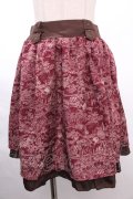 axes femme / トラベル柄スカート M ワイン Y-24-12-18-119-AX-SK-SZ-OS