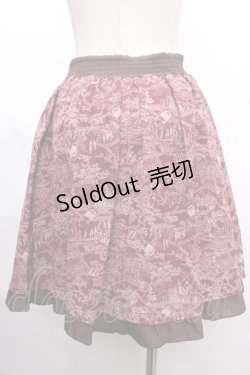 画像2: 【SALE】axes femme / トラベル柄スカート M ワイン Y-24-12-18-119-AX-SK-SZ-ZT495