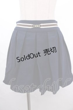 画像1: axes femme / ビット付きプリーツキュロット M 紺 Y-24-12-18-144-AX-PA-SZ-OS