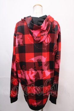 画像2: NieR Clothing / CHECKERED ZIP OUTER HANGING PARKER F レッド Y-24-12-21-074-PU-TO-SZ-ZT307