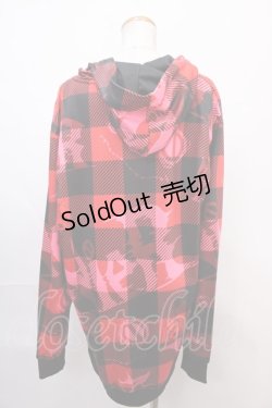 画像2: NieR Clothing / CHECKERED ZIP OUTER HANGING PARKER F レッド Y-24-12-21-074-PU-TO-SZ-ZT307