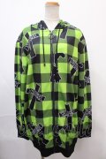 NieR Clothing / クロスpt CHECKERED パーカー F イエローグリーン Y-24-12-21-075-PU-TO-SZ-ZT307